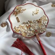 Show Wo Fan Bridal Fan Wedding Ancient Fan Out of Marriage Fan Joy Wordfan to hold the flower diy material