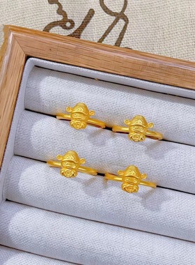 小财神戒指女2026爆款铜钱指环可调节