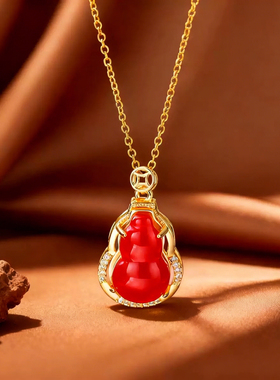 红葫芦项链女小众设计感轻奢高级感锁骨链