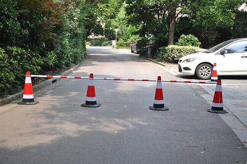 固定伸缩橡胶路锥连接杆 PVC路锥警示连杆红白反光杆子交通设施！ - 图3