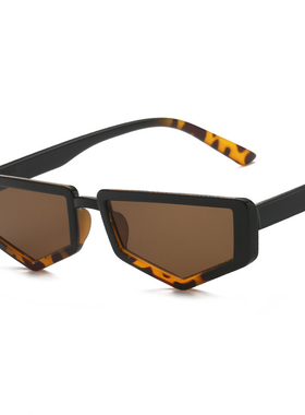 韩版复古漫画多边墨镜儿童潮酷凹凸造型街舞走秀防紫外线太阳眼镜