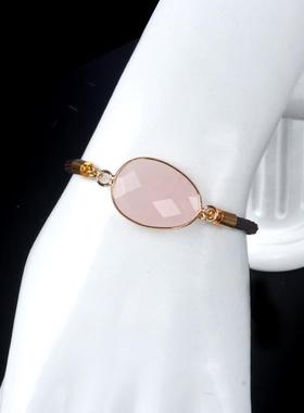 天然水晶半宝石不规则切面手链