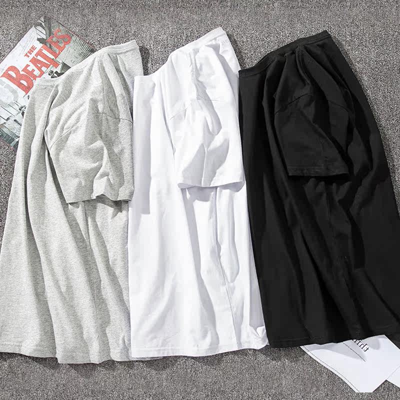 短袖t恤纯棉圆领大码体恤夏季潮牌潮流新款半袖男装宽松