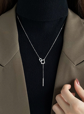精致锁骨链几何毛衣链