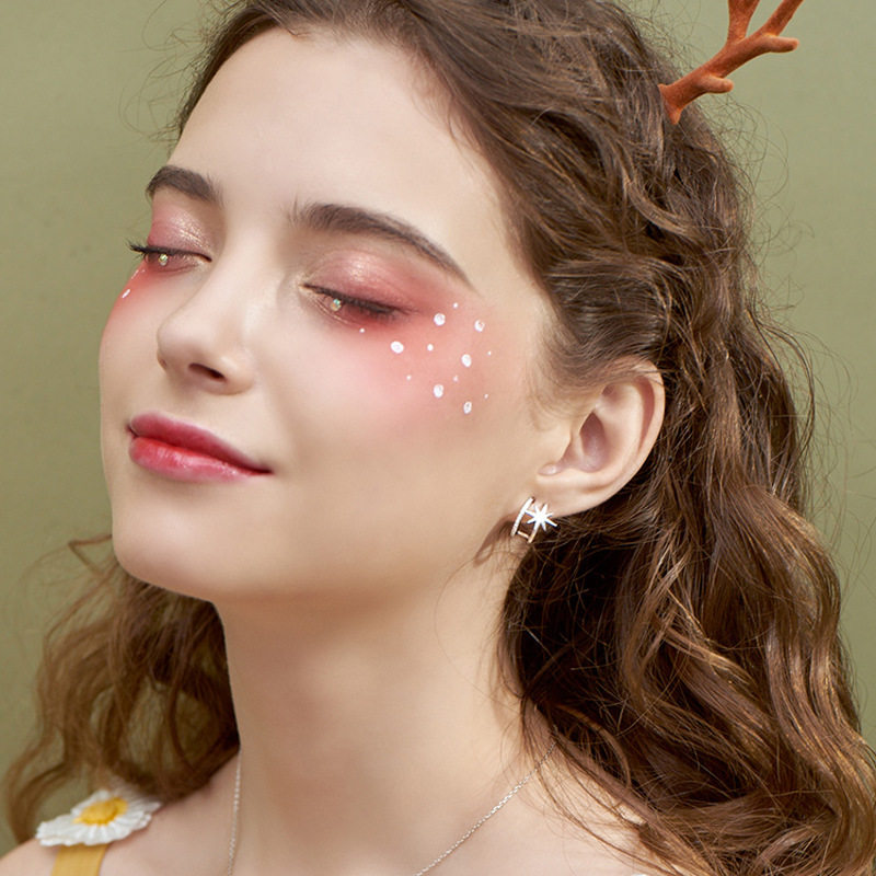 可盐可甜bling闪钻璀璨纯银女耳钉 洛萨饰品耳钉