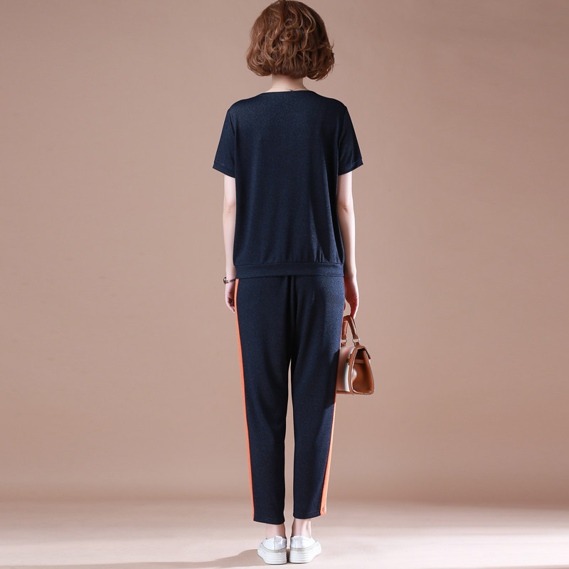 母亲节夏装中老年运动套装女高贵 雪中花女装中老年女装