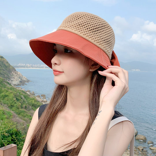 Women's Korean style trendy and versatile UV woven sun hat