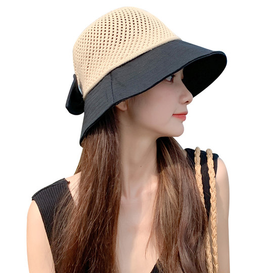 Women's Korean style trendy and versatile UV woven sun hat