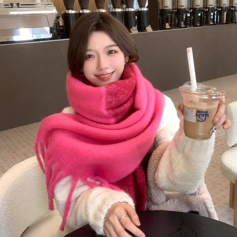 围巾女秋冬季韩版百搭仿羊绒红色加厚保暖2025新款高级感超大披肩,淘宝优惠券,粉丝福利购,淘宝优惠卷