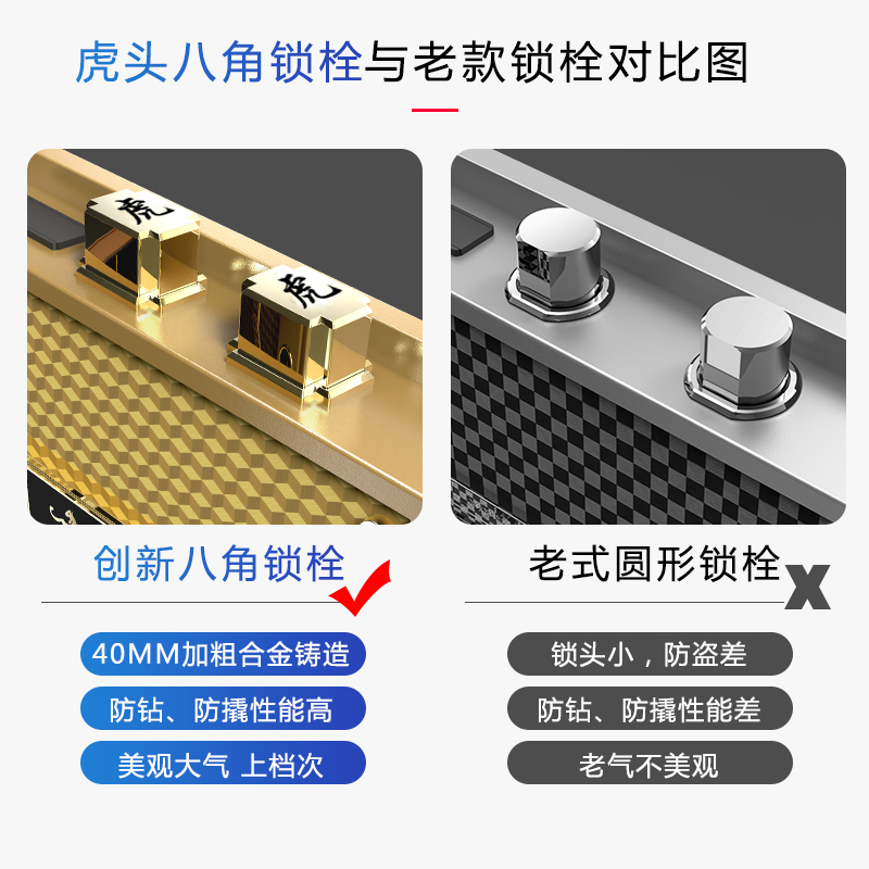 虎牌保险柜家用60cm70cm 80cm小型指纹密码高办公单门大型家保险箱全钢防盗库房保管箱 - 图1