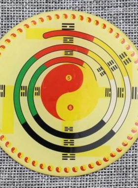 八公分黄铜版万象福牌万字福太极八卦数字卦图贴装饰品手机贴卦爻