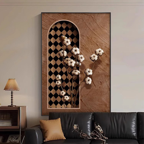 中古风客厅装饰画美式复古玄关墙挂画沙发落地画小众艺术卧室壁画 - 图0