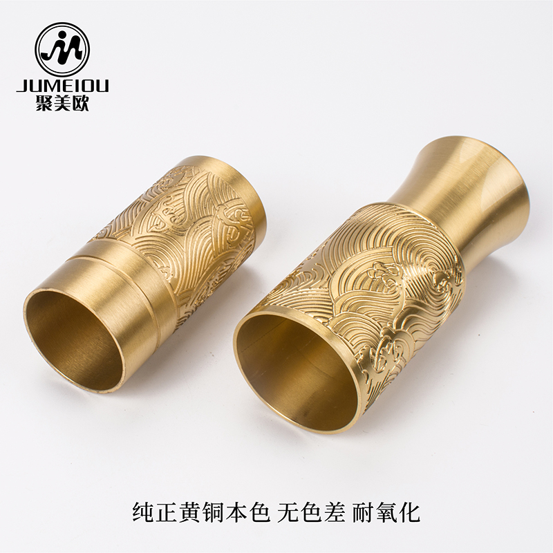 新中式黄铜雕花护套封底沙发椅子床五金装饰套实木家具配件铜脚套 - 图0