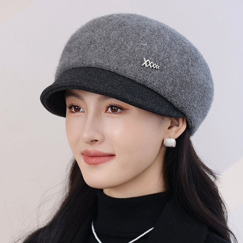 女士秋冬季保暖鸭舌帽贝雷帽毛线帽女款帽子新款加厚女帽妈妈洋气,淘宝优惠券,粉丝福利购,淘宝优惠卷