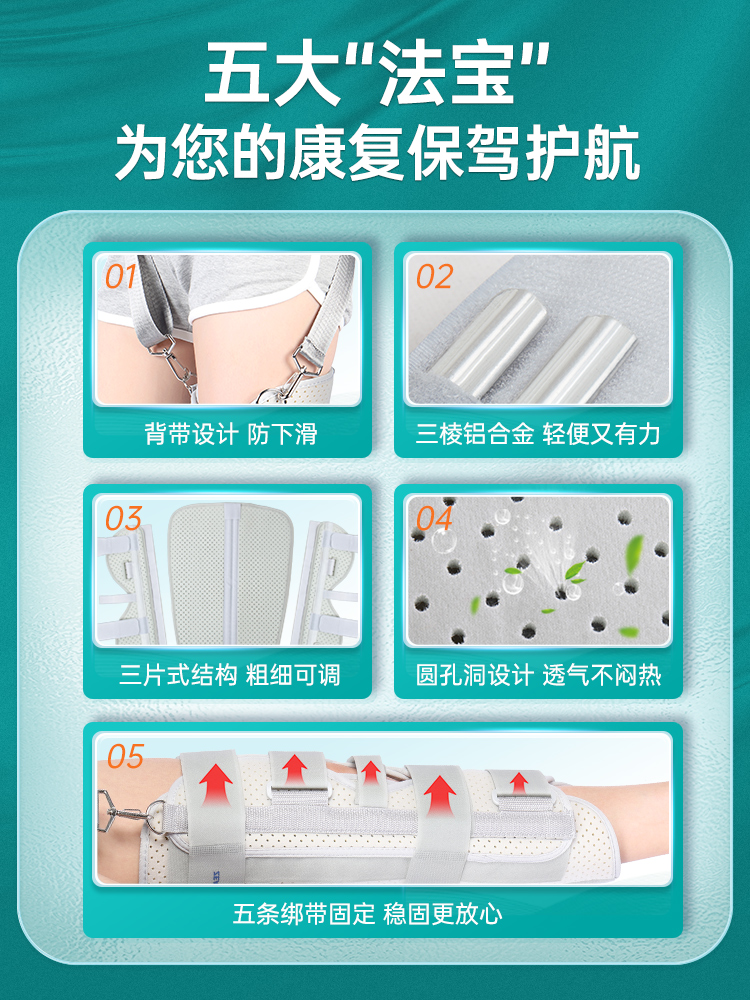 医用膝关节固定器支具支架膝盖髌骨骨折脱位术后韧带腿部下肢护具-图0