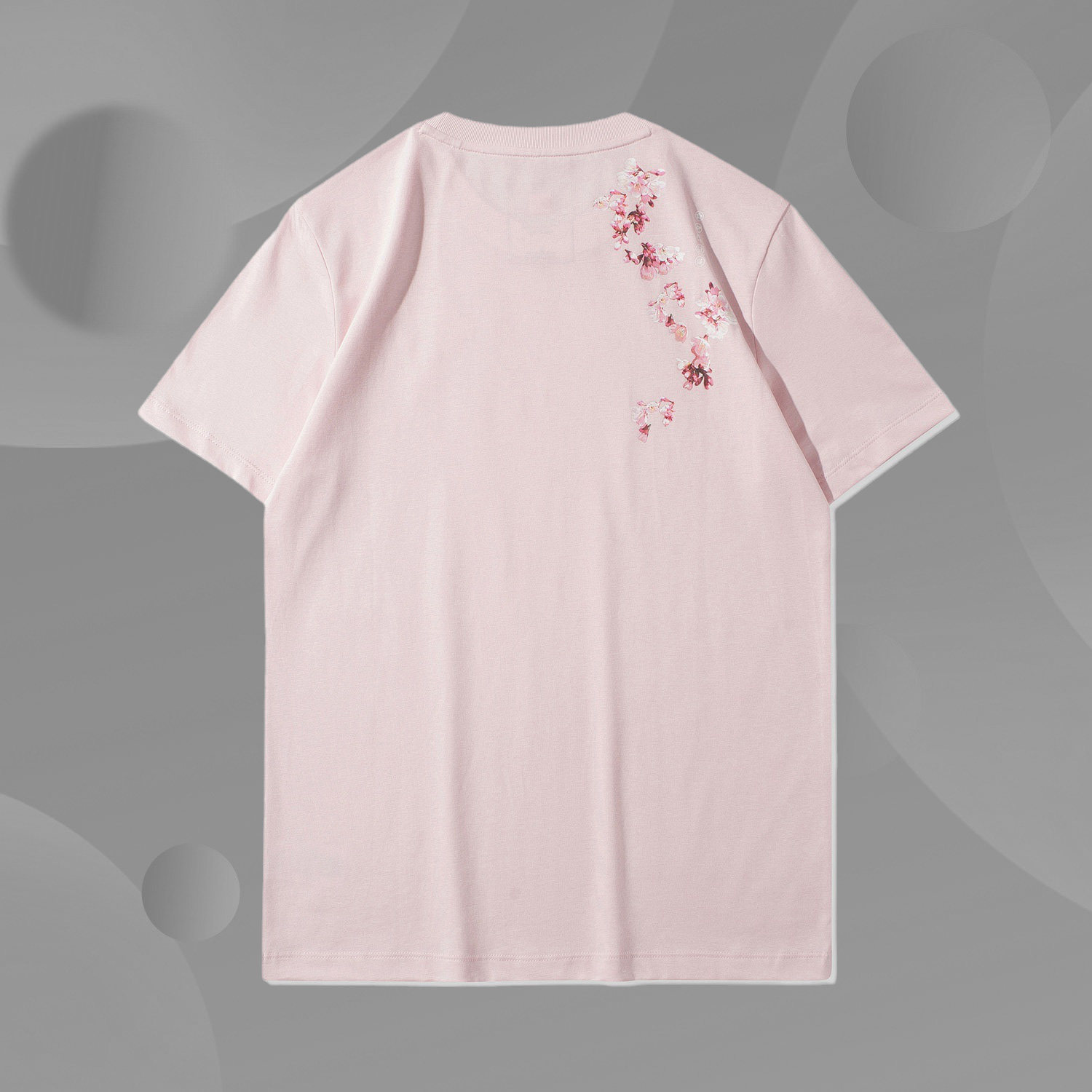 中国李宁女子夏季新款樱花文化衫时尚潮流休闲圆领短袖t恤ahsr626
