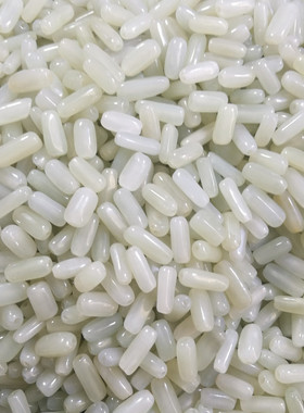 diy天然青白玉籽料项链绳散珠