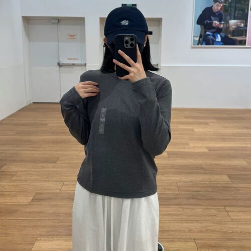 日单！女装柔滑弹力百搭棉质圆领T恤/长袖基础版型内搭新款480869 - 图2