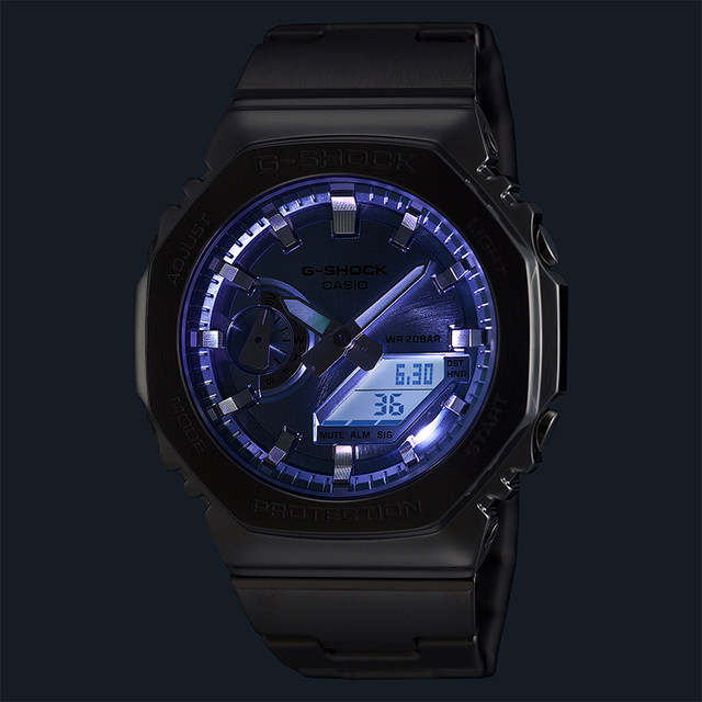 Casio metal octagonal ultra-thin color plate watch