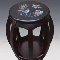 Solid wood guzheng special round stool antique stool drum stool Adult children Guzheng stool Guzheng Bench Vegetarian Facial Guzheng Professional Stool