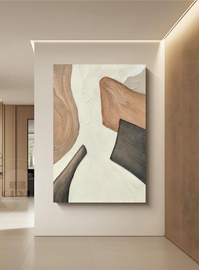 GY.ART原创《如愿》橙色块纯手绘油画抽象肌理挂画客厅现代装饰画