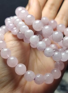 天然粉紫水晶手链女款单圈