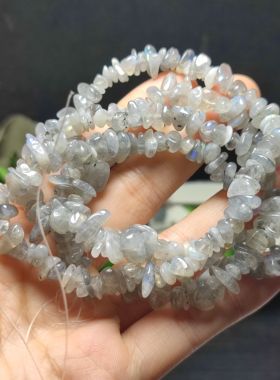 天然白水晶紫水晶手链