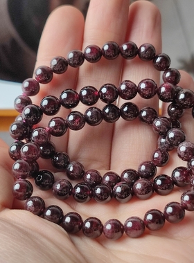 天然石榴石手链女款单圈简约风格饰品礼物送女友闺蜜生日礼物