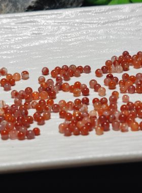 2.8-3mm天然川料南红玛瑙圆珠散珠子diy手链串珠材料配件饰品配珠