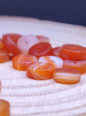 天然缠丝玛瑙隔片垫片风化老气玛瑙散珠手工制作diy配饰