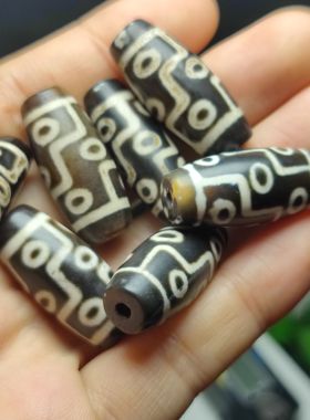 瑕疵 天然玛瑙九眼天珠锁骨链吊坠男女款文玩锁骨链饰品项链