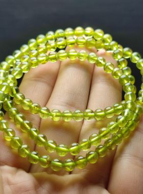 天然橄榄石手链圆珠手串