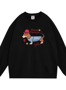 日本offcat卢昱晓同款今年流行爆款韩系圆领卫衣外套女秋冬独特超