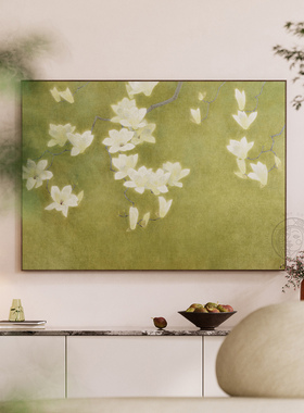 法式奶油客厅装饰画原木餐厅挂画