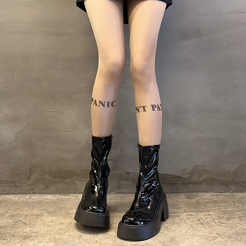 原创字母印花连裤袜假纹身丝袜性感肉丝欧美风肤色打底袜美腿袜子,淘宝优惠券,粉丝福利购,淘宝优惠卷