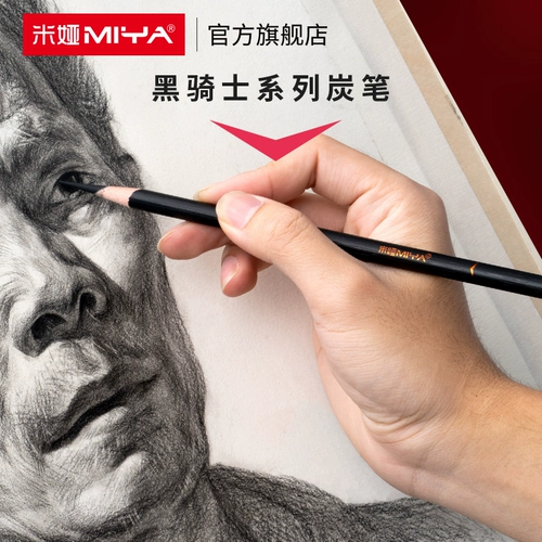 Mia New Pin Black Knight Carbon Pen Sketch Sketch Cycr -Hand Soft Incorport Art Student Exammance Exam Экзамен Специальный профессиональный углеродные черные студенческие академии изобразительных искусств Carbon Pen