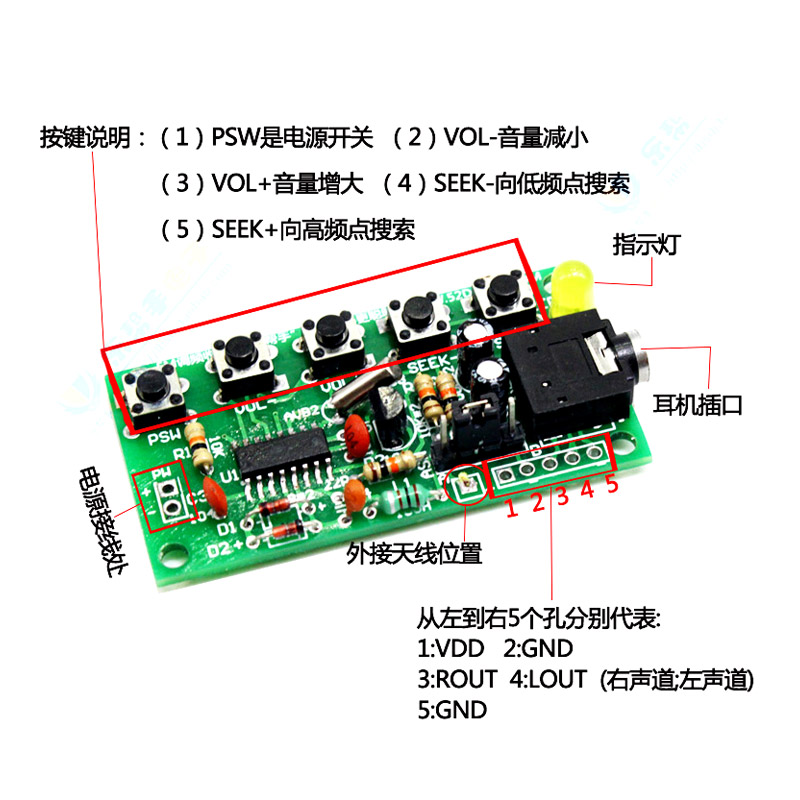 FM调频收音机套件 76~108MHZ实训散件DIY焊接教学 收音机组装套件 - 图2