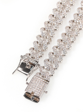 ins嘻哈古巴链手链男街头满钻