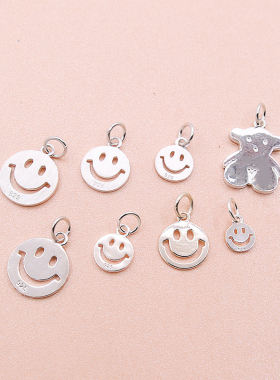 diy光面小挂件手工串珠微笑吊坠