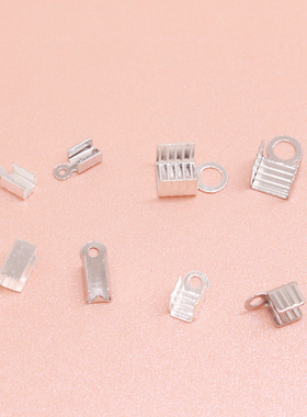 diy纯银皮绳扣手工饰品配件