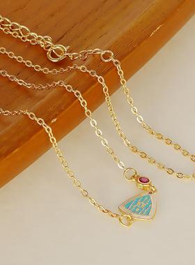 S925纯银古法十字锁骨链配链