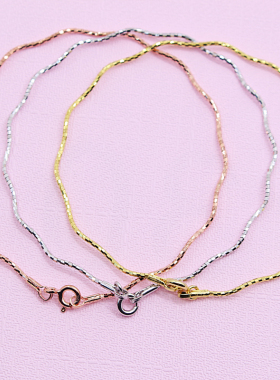 diy不规则切面纯银饰品手圈