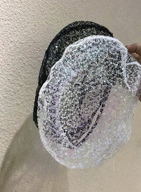 遮白发头饰遮白头发的神器夏天遮白发帽遮盖镂空透气网纱贝雷帽子