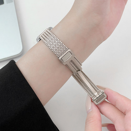 适用于oppo手表watchx2mini表带X3mini磁吸OPPO手表链金属麦穗3/4pro智能se运动watch腕带高颜值女表专用41mm - 图1