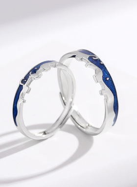 情侣一对戒指韩版开口调节新款