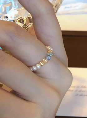 彩色进口捷克珠轻奢不掉色女戒