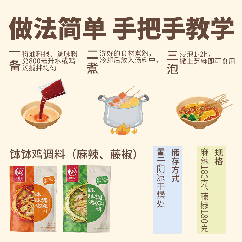 川娃子钵钵鸡调料乐山正宗商用配方冷串串香火锅麻辣烫底料冷锅香