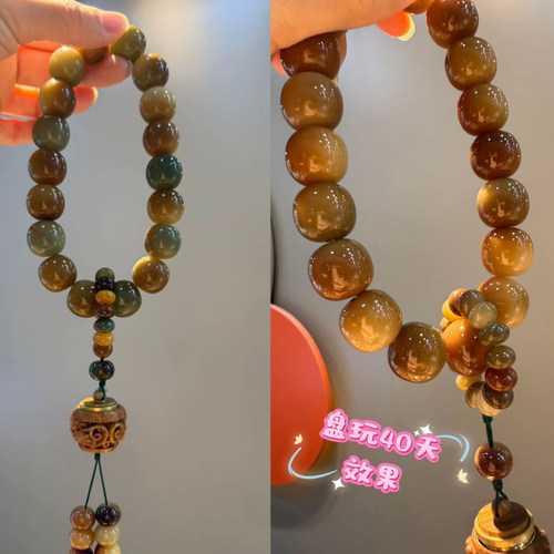 天然原生态风化菩提根圆珠大尺寸20mm手持文玩敦煌大号盘玩手串 - 图1
