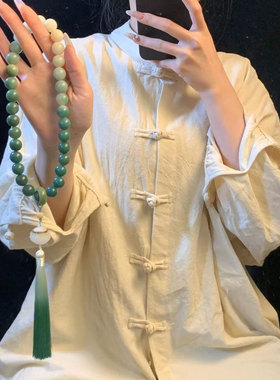 【山水墨蓝】白玉菩提根香囊手持