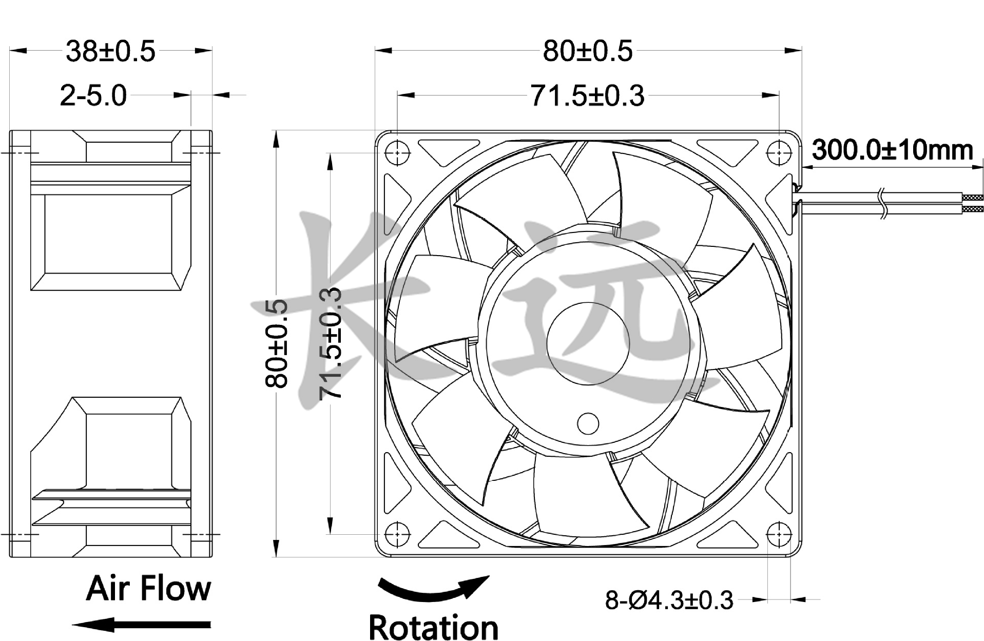 San Ace 80 9G0824G1D01 24V 0.56A 8cm 8038 3线 变频器散热风扇 - 图2